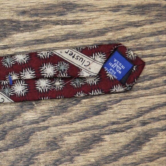 Artisphere Charles Vinson Mens 100% Silk 3 1/2" USA Made Necktie Maroon Red - Picture 5 of 6